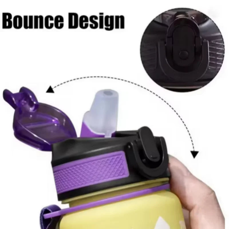 1000ml Motivational Water Bottle with Time Marker and Straw Leak Proof - 4
