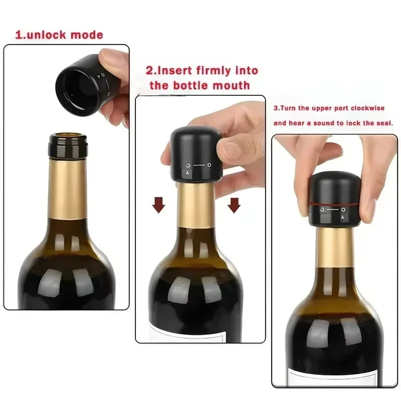 Rotating Wine and Champagne Bottle Stopper Leak Proof Sealing Plug - 4