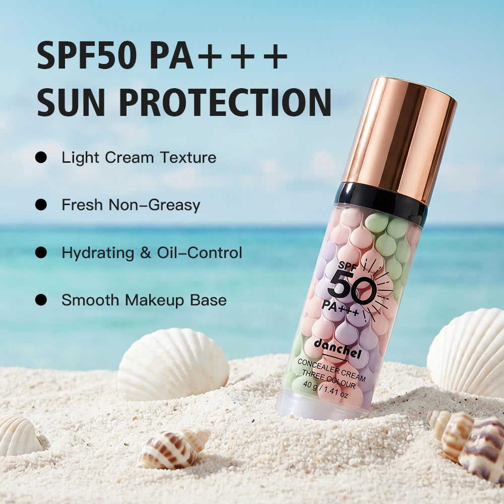 Three Color Face Primer and Hydrating Concealer Isolation Cream