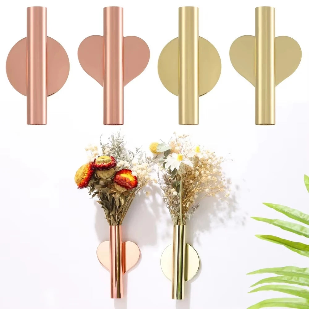Modern Wall Mounted Metal Flower Vase Nordic Hanging Plant Holder Decor - 3