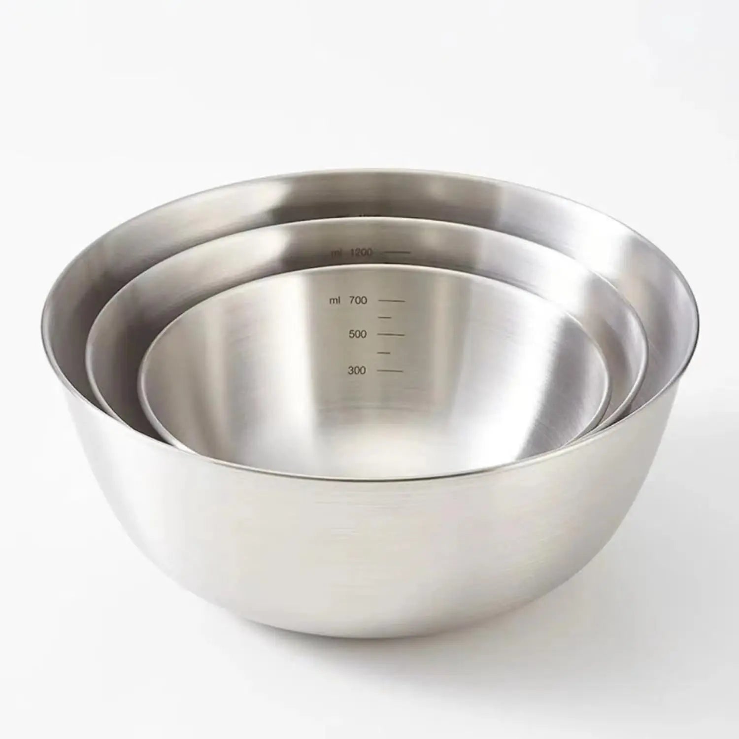 Stainless Steel Mixing Bowl Set - Nesting Salad & Kitchen Prep Basin - 15