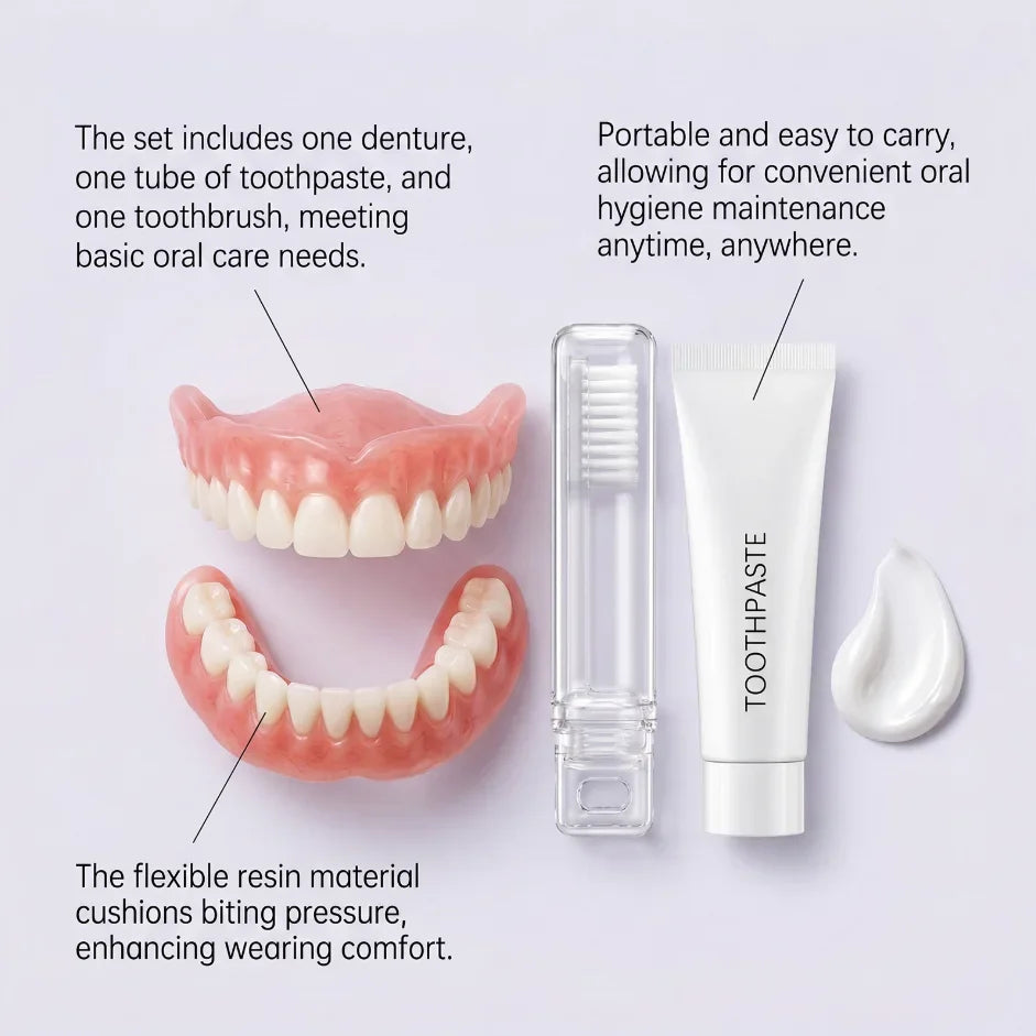 Soft Silicone False Teeth Upper And Lower Cosmetic Dentures