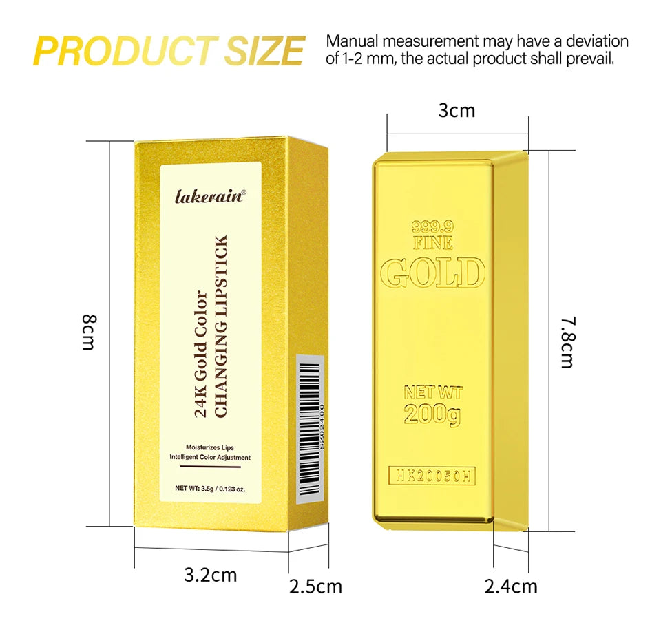 24K Gold Color Changing Lipstick & Moisturizing Lip Balm - 17