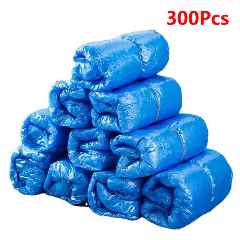 100PCS Disposable Waterproof Shoe Covers Non Slip Plastic Boot Protectors
