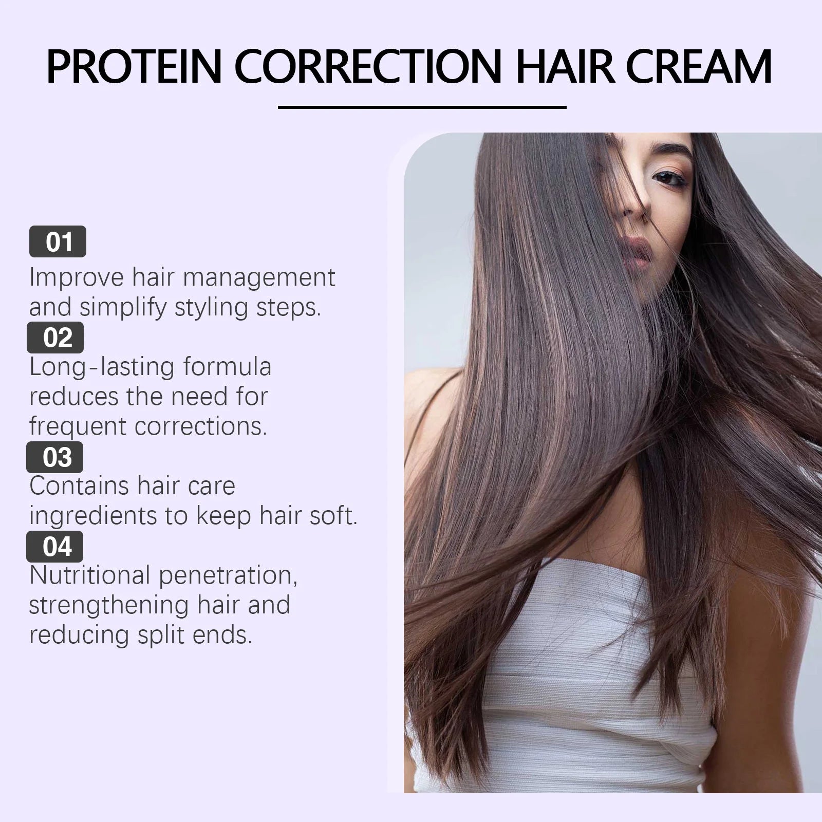 Protein Correction Hair Straightening Cream & Keratin Repair Mask - 6