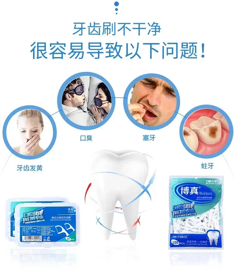 Portable Disposable Dental Floss Picks Toothpick Dispenser