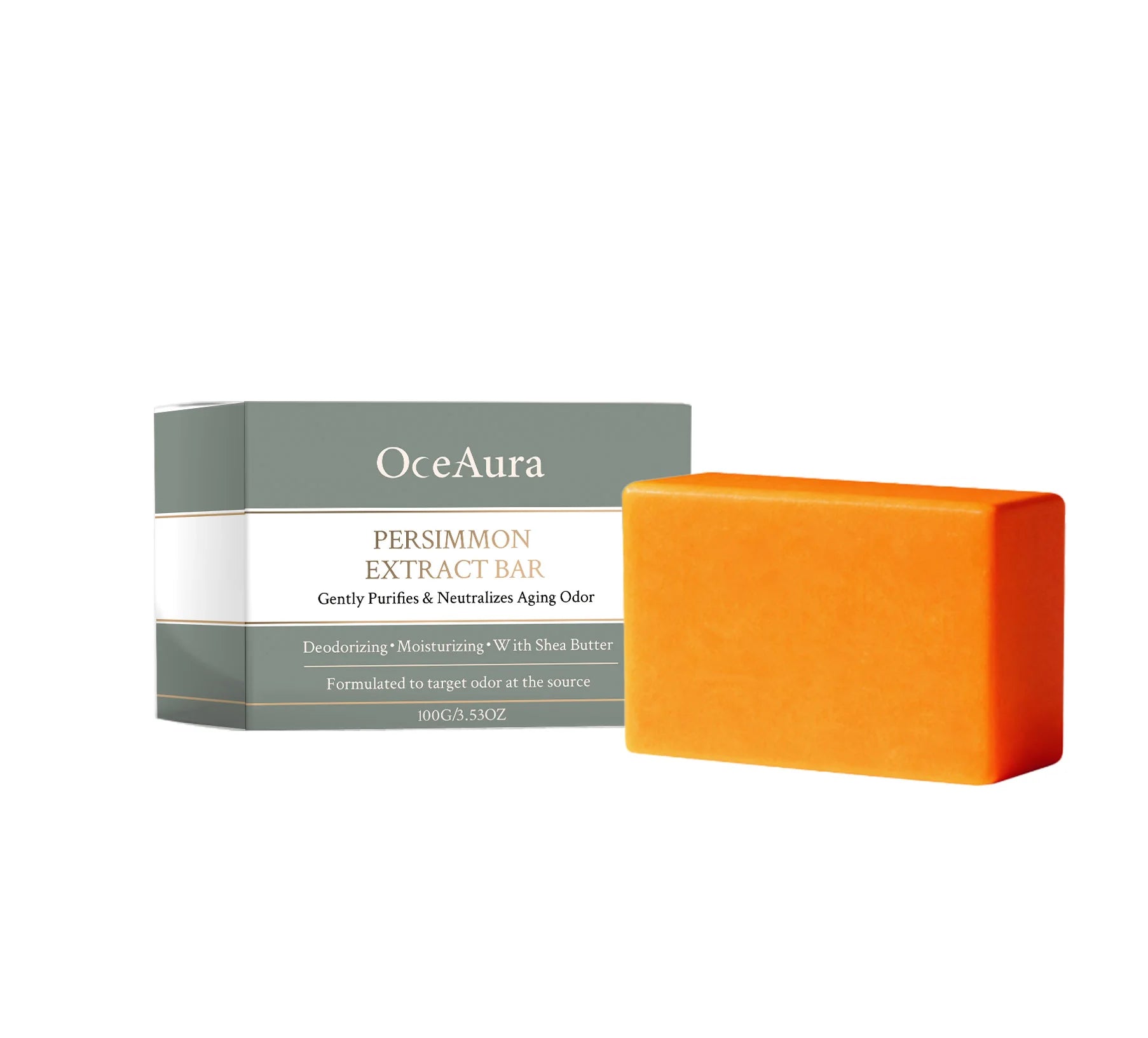 Persimmon Deodorizing Body Soap Aging Odor Neutralizer Skin Care Bar - 7