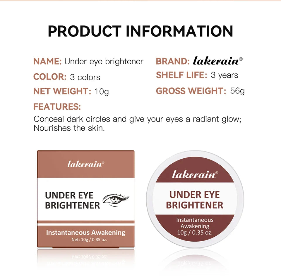 Lakerain Under Eye Brightener Hydrating Concealer Cream