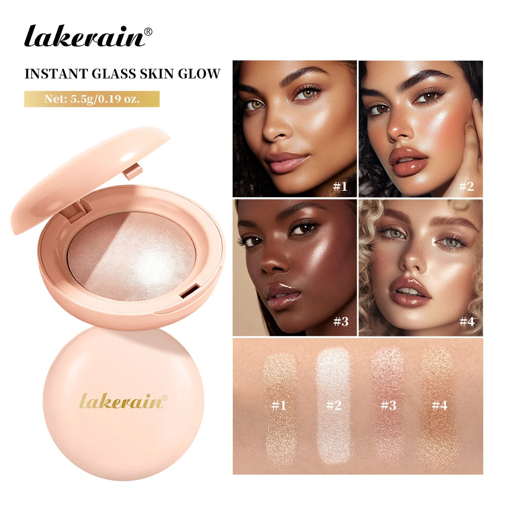 Waterproof Shimmer Highlighter Powder Natural Glossy Effect Makeup