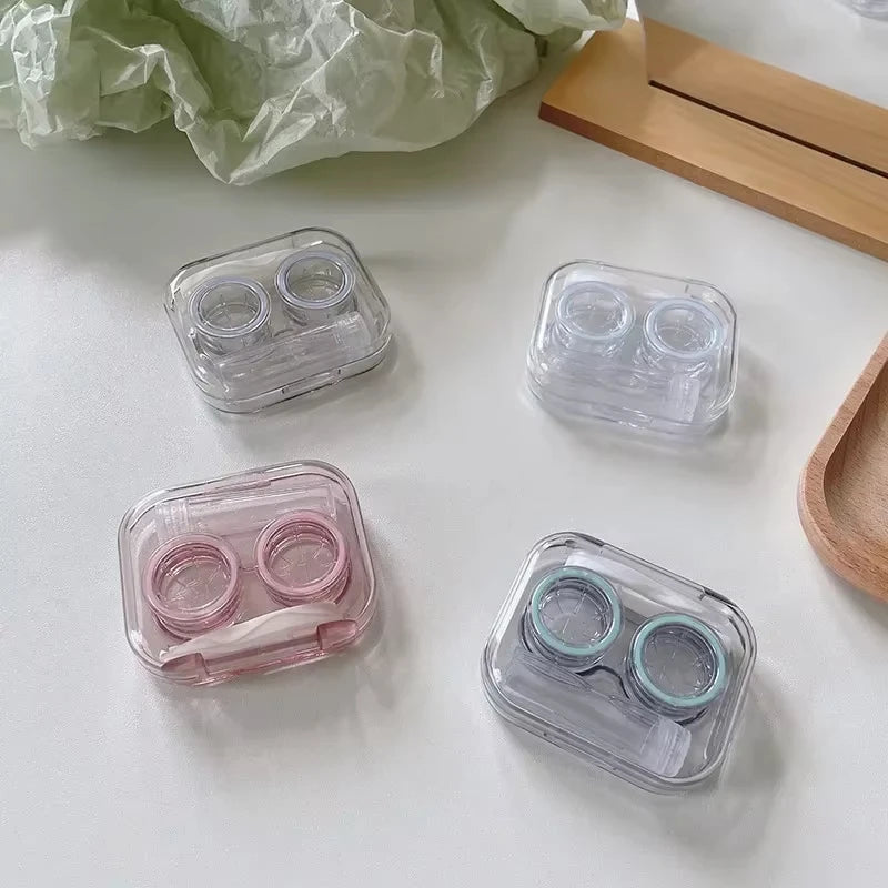 Portable Contact Lens Case Travel Storage Kit with Tweezer and Suction