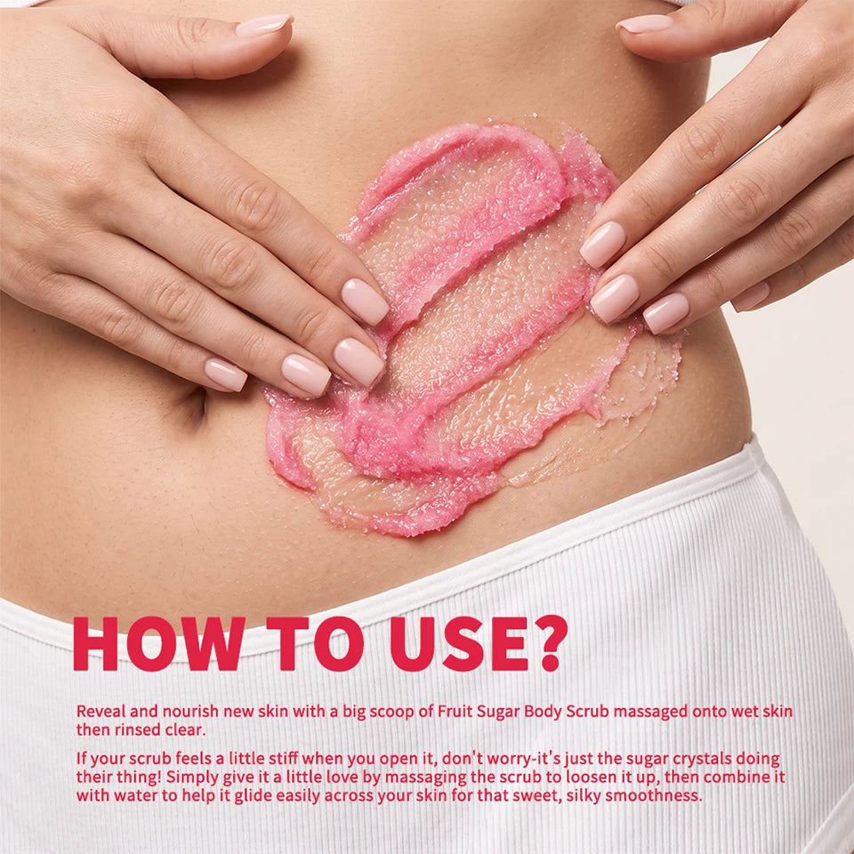 Raspberry Vanilla Sugar Body Scrub Exfoliating Moisturizer Skincare