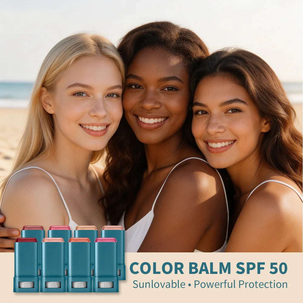 SPF 50 Blush Balm Stick Hydrating Sunscreen Makeup - 5