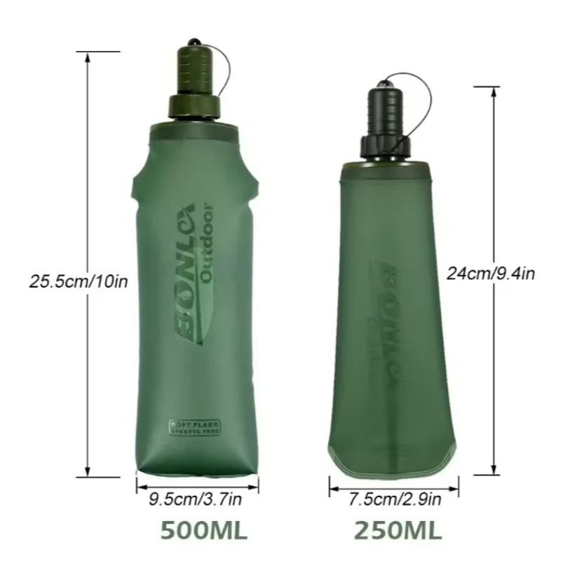 Foldable Soft Flask Water Bottle TPU Hydration Pack for Running Hiking - 3