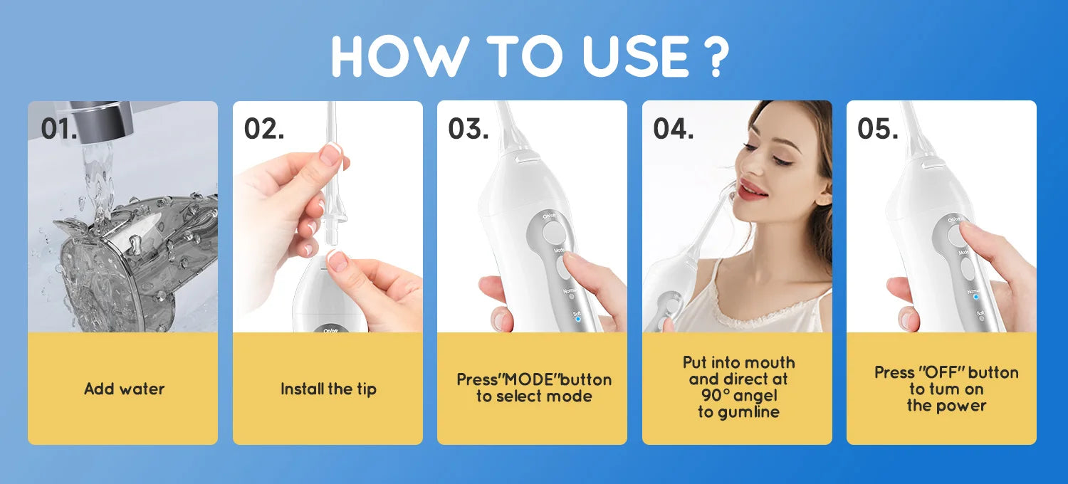 Portable Water Flosser Electric Toothbrush Oral Irrigator Set - 12