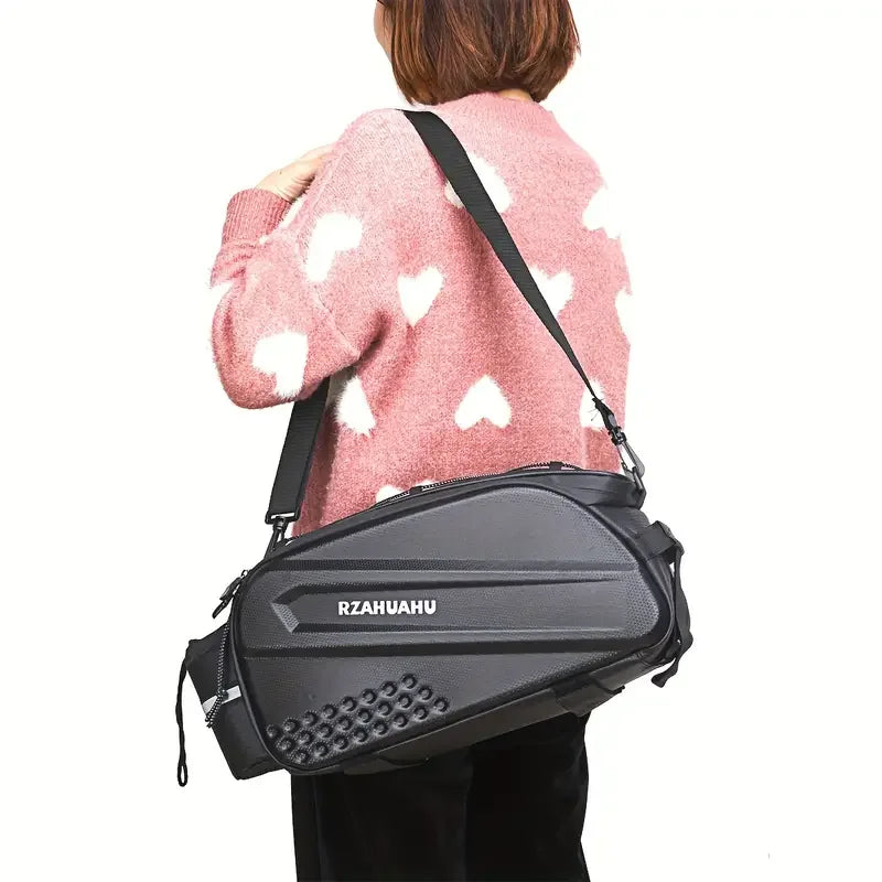 RZAHUAHU Waterproof Bicycle Rear Rack Bag 10L MTB Bike Tail Storage Pack - 10