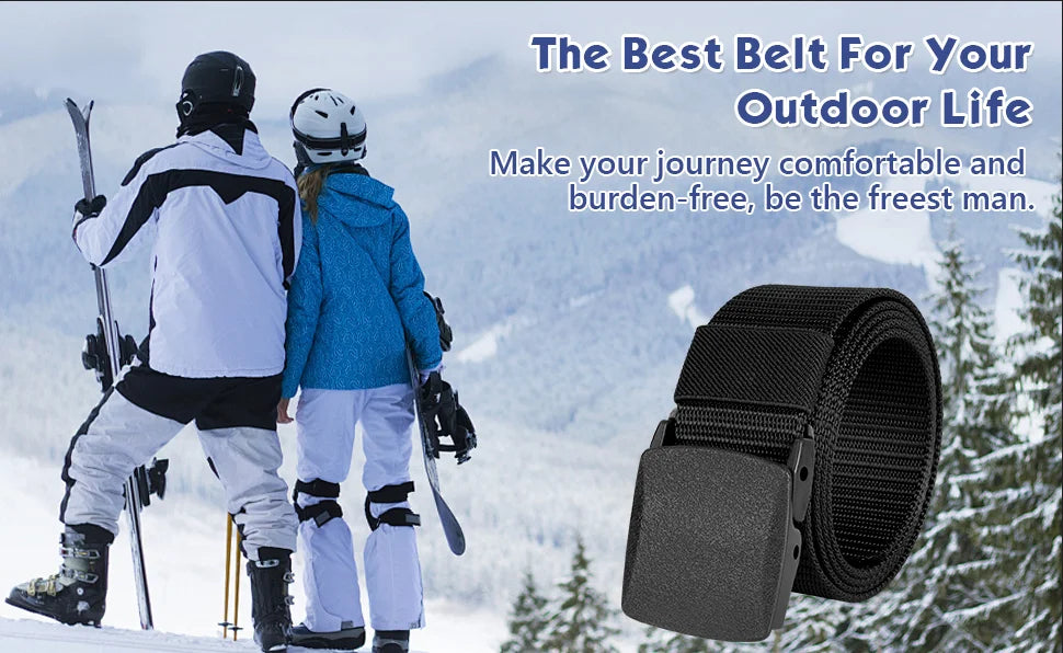 2 Pack Tactical Nylon Belt Quick Release Webbing Canvas Work Belt - 7