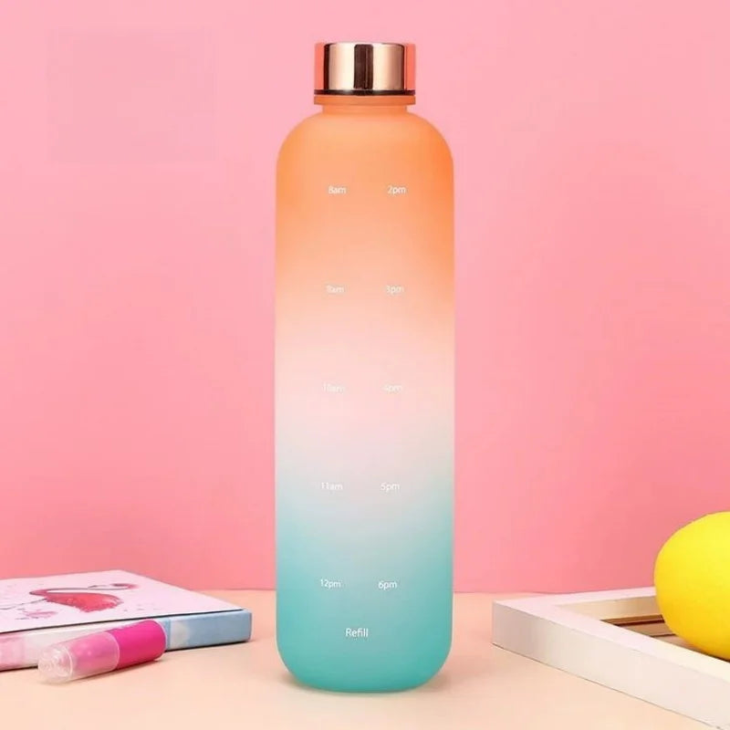 1000ml Gradient Sports Water Bottle Motivational Fitness Hydration Cup