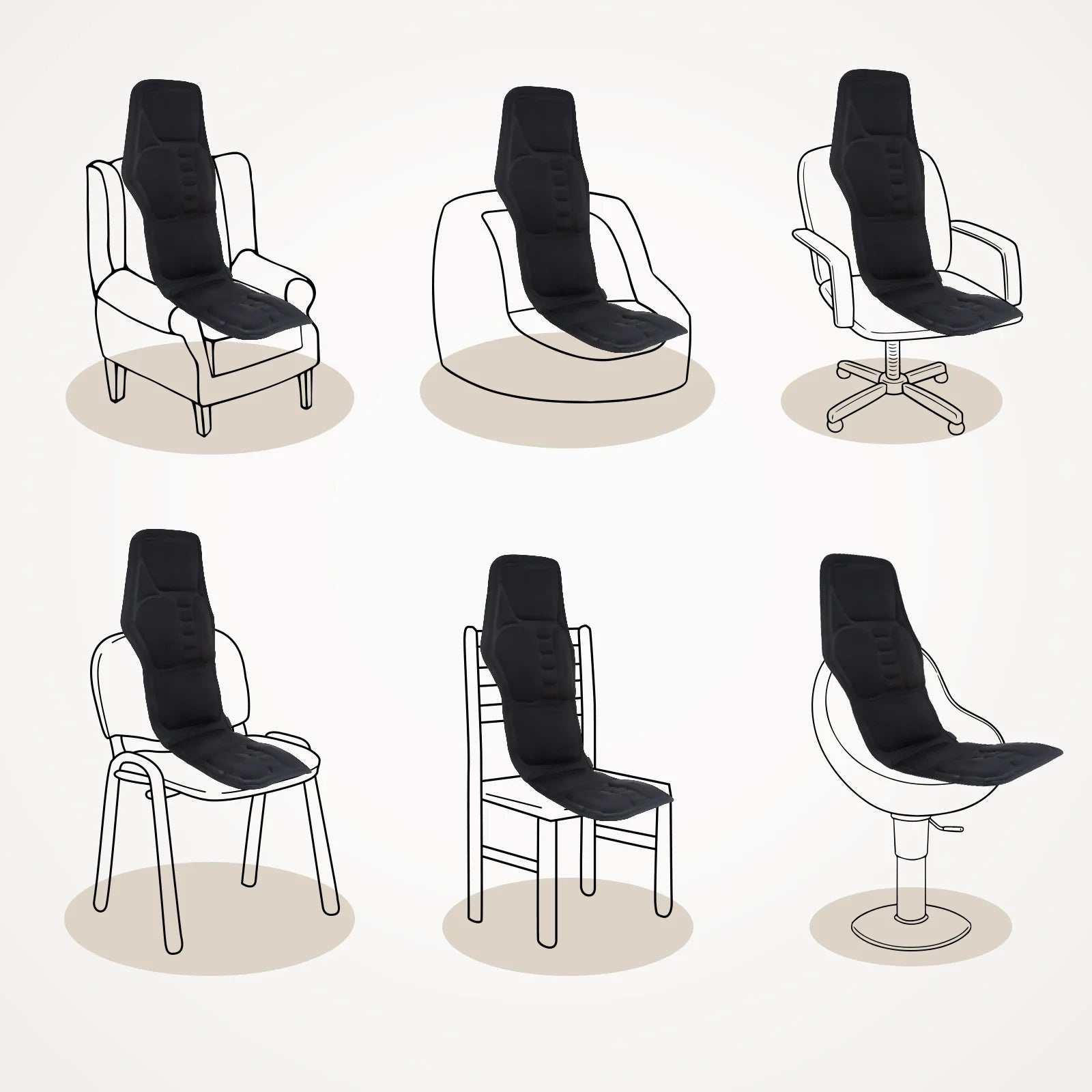 Electric Back Massager Heating Chair Cushion Vibrator Mat - 6