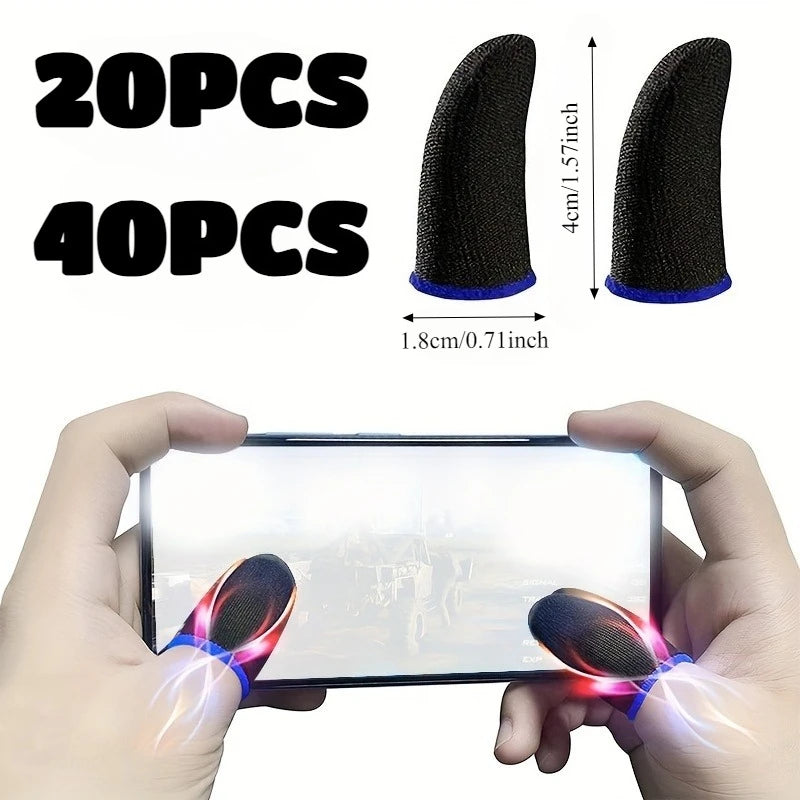 40pc Gaming Finger Sleeves Sweatproof Anti-Slip Touch Screen Controller
