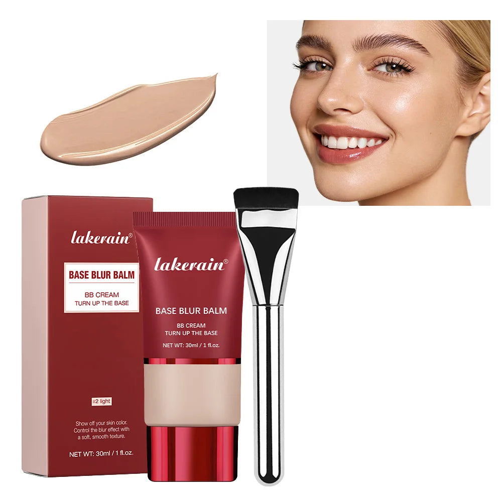 Blur Base Balm BB Cream with Applicator Brush Foundation Makeup - 25