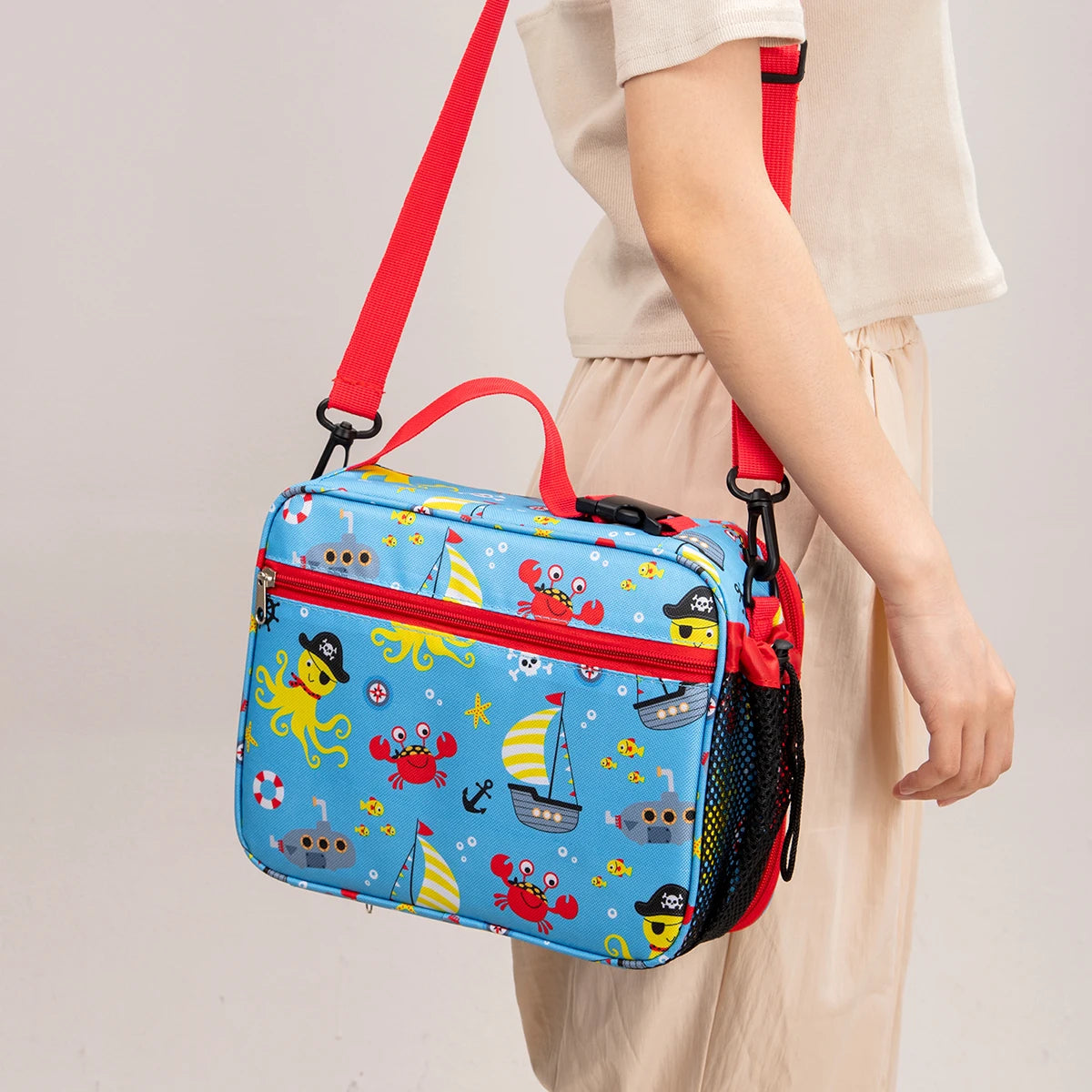 Insulated Cartoon Lunch Bag Portable Thermal Food Box with Shoulder Strap - 10