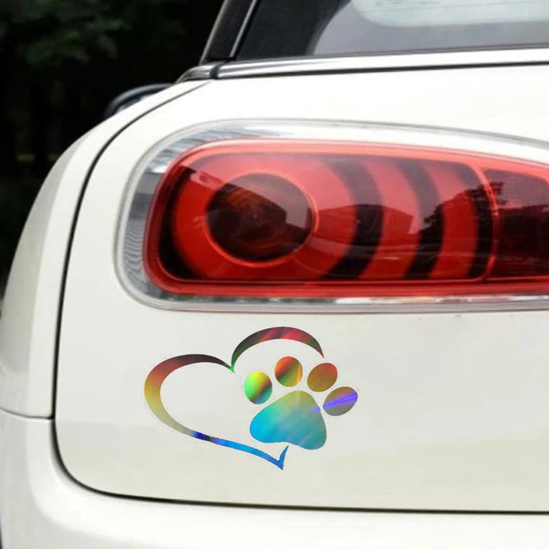 Heart Paw Print Car Sticker Decal Scratch Cover Auto Body Decor - 3