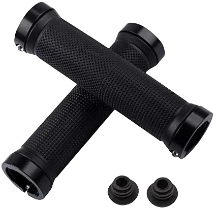 Non-Slip MTB Bicycle Handlebar Grips Dual Aluminum Lock On Rubber MTB