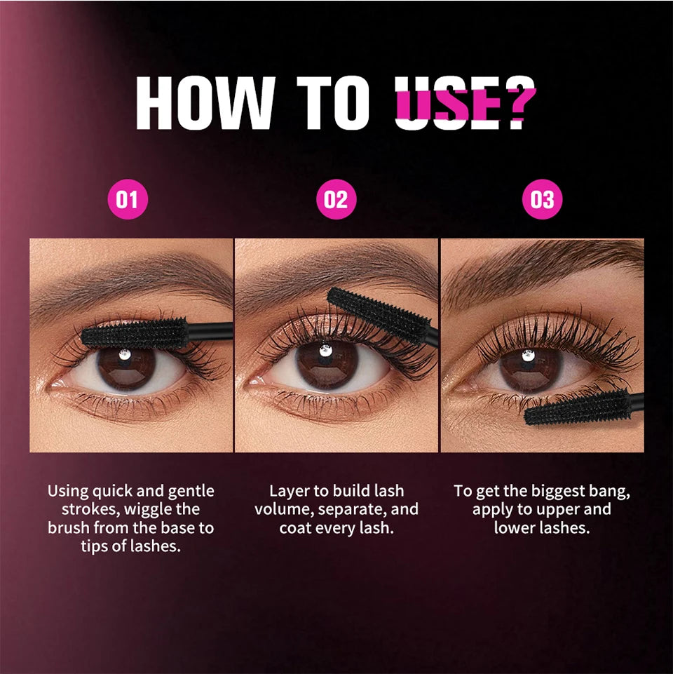 Black Volumizing Mascara Waterproof Lengthening Eyelash Extension