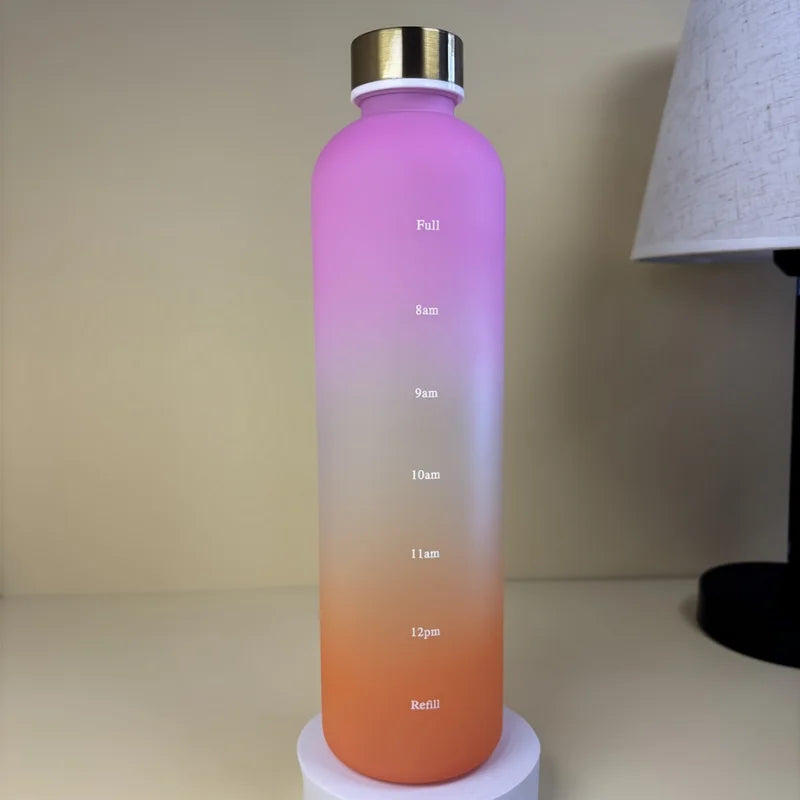 1L Motivational Water Bottle with Time Marker Leakproof Sports Jug - 10