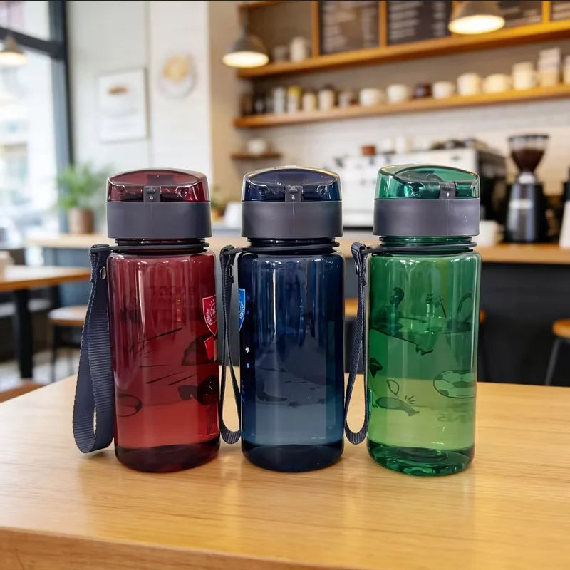 Portable 400ml Kids Water Bottle with Pop-Up Lid and Carrying Strap - 12