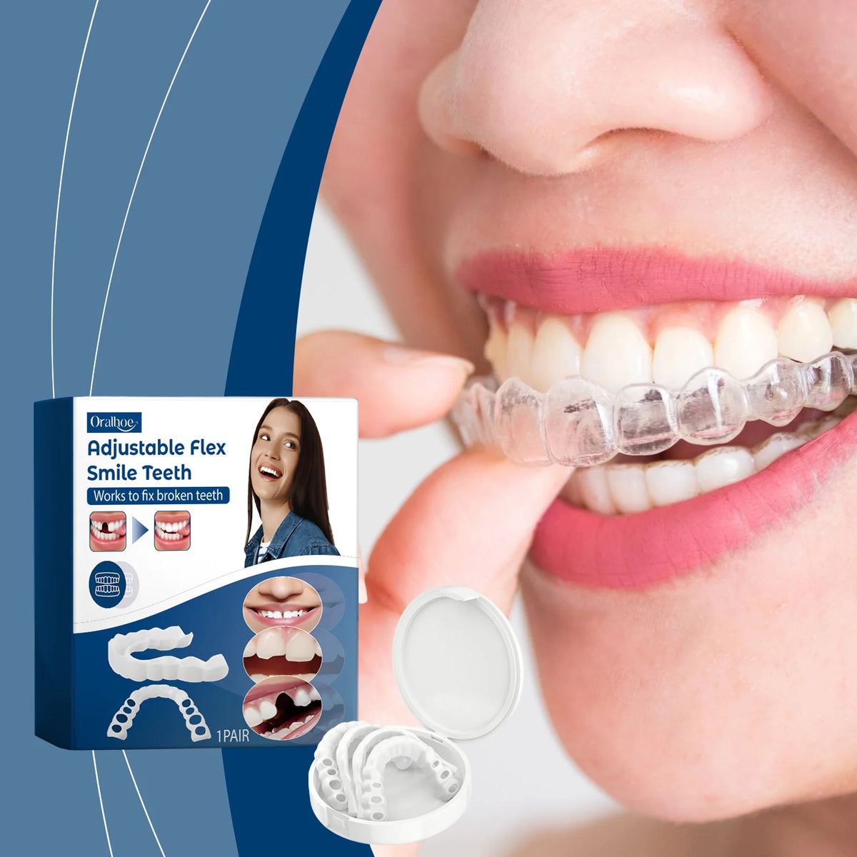 Adjustable Snap On Dentures Fake Teeth Veneers