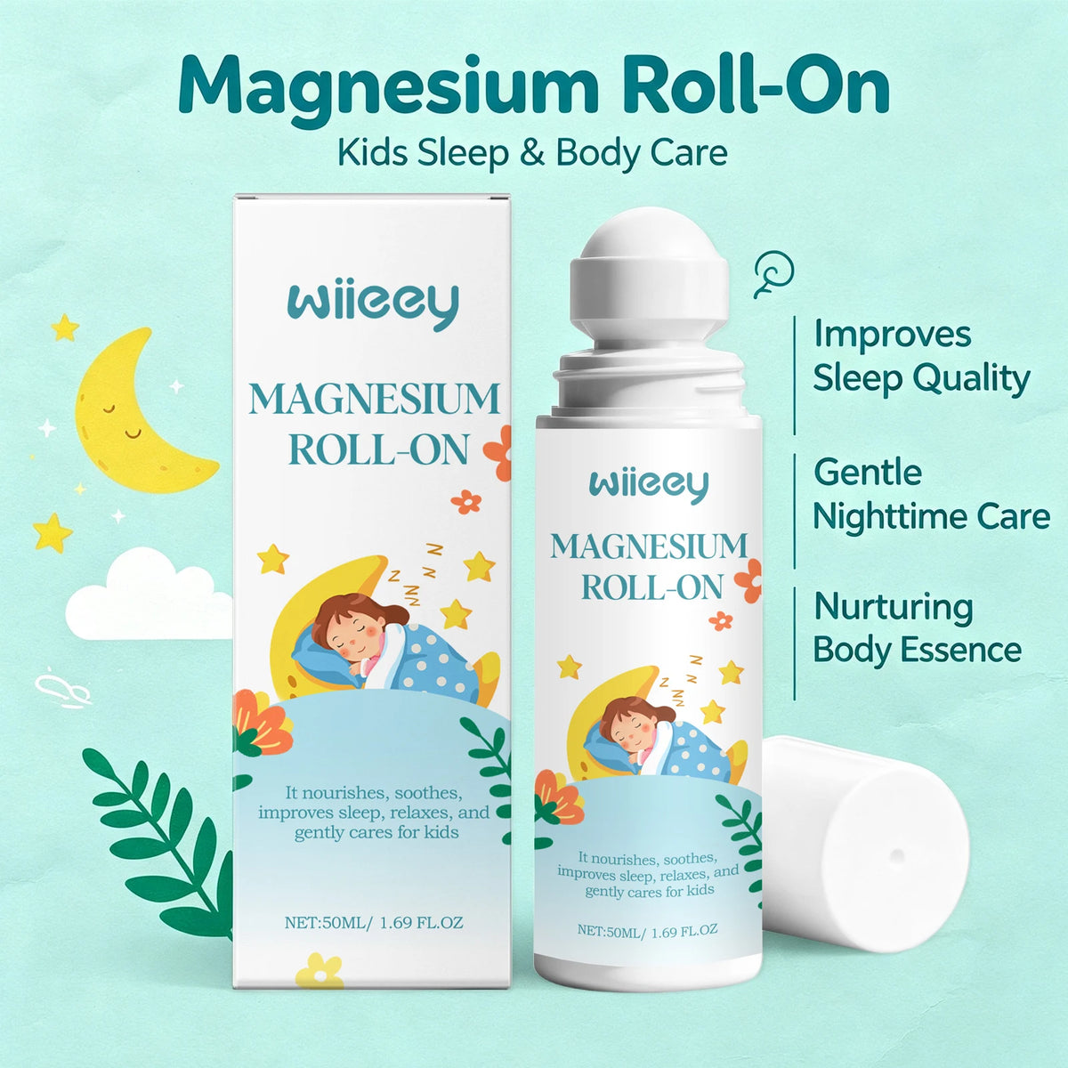 Magnesium Roll-On Natural Calming Relax Sleep Aid Roller