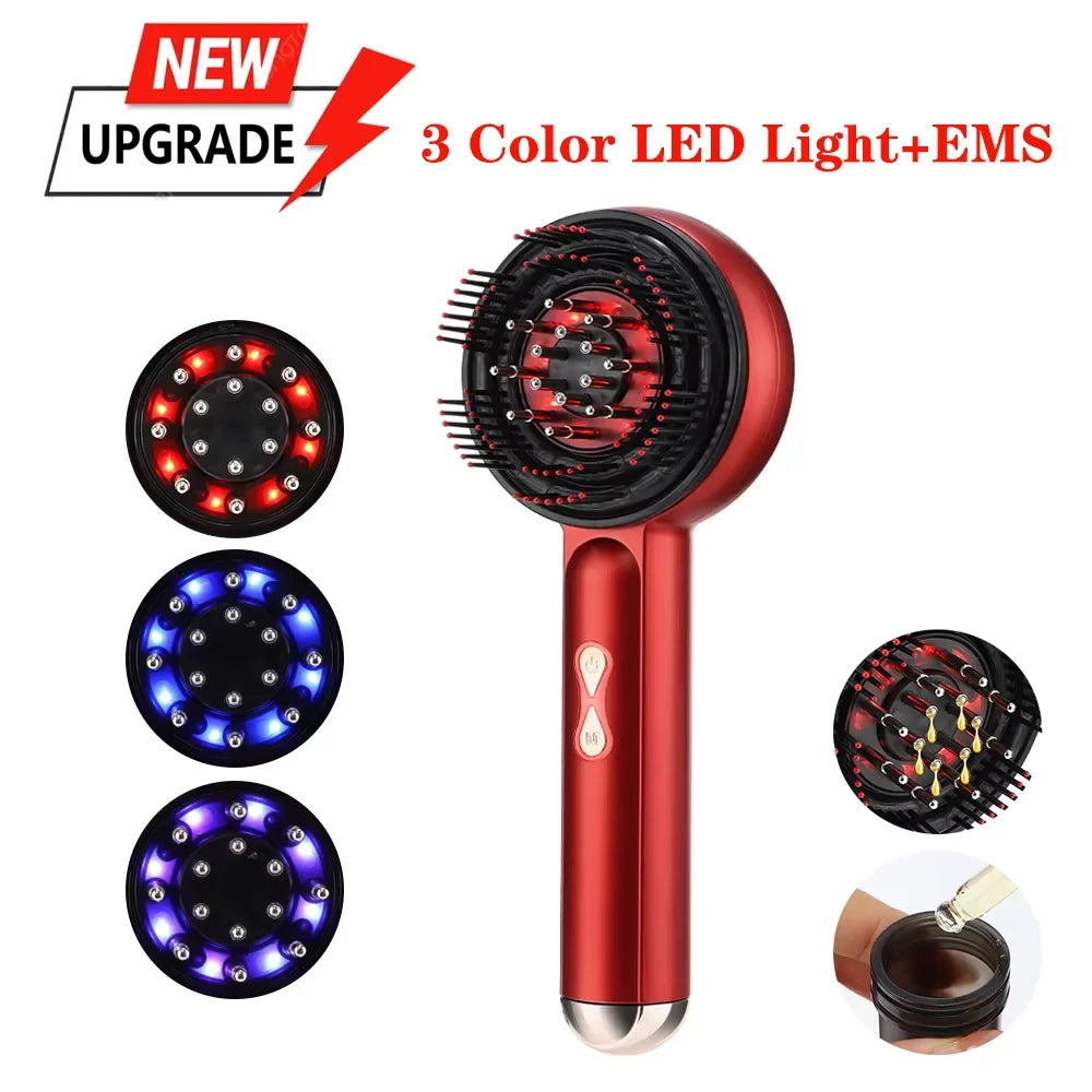 Electric Scalp Massager Hair Growth Oil Applicator Red Light Comb - 28