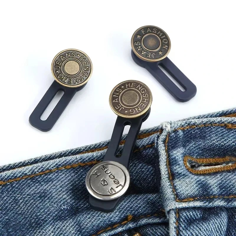Adjustable Pants Waist Extender Button Retractable Jeans Waistband Clip