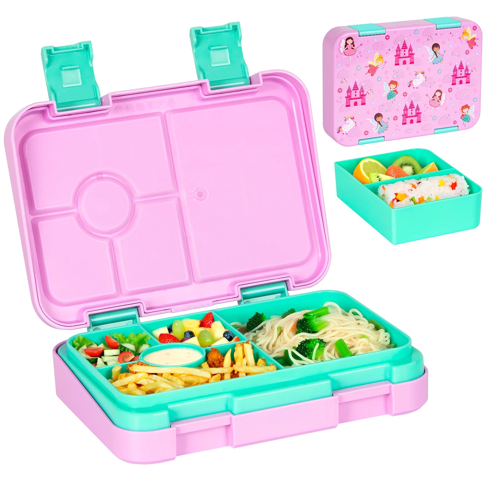 1100ml Christmas Cartoon Bento Box Leakproof Microwavable Lunch Container - 2