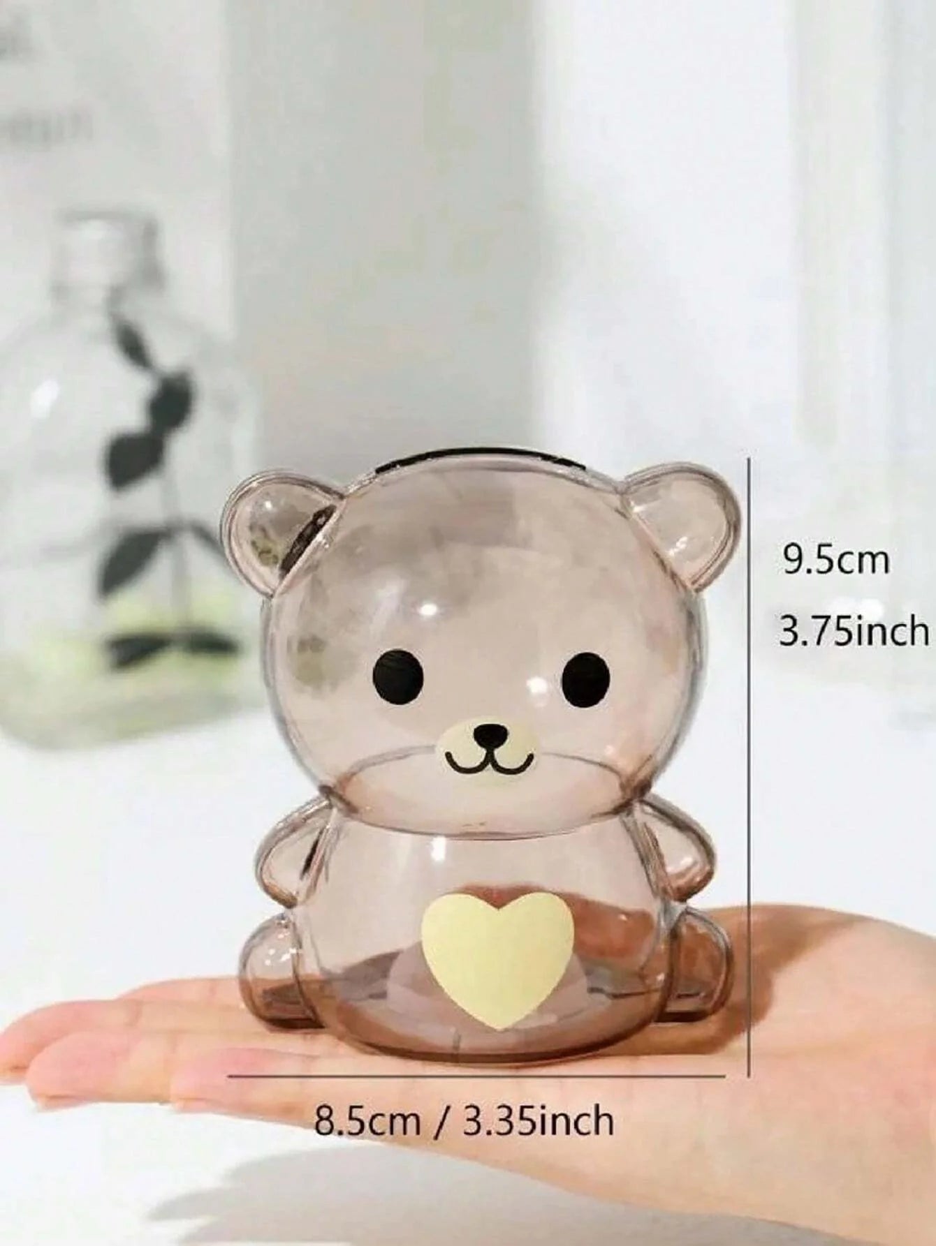 Transparent Bear Piggy Bank Creative Cartoon Money Saving Box Decor - 6