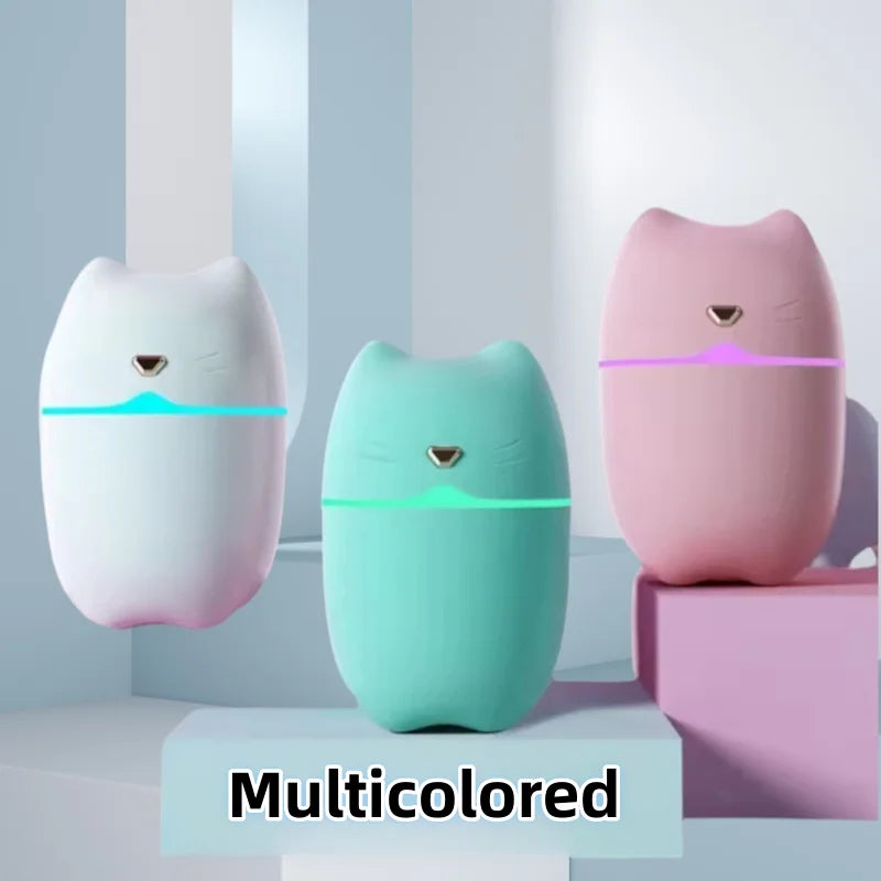Cute Cat USB Mini Humidifier Desktop Mist Maker with LED Night Light