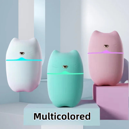 Cute Cat USB Mini Humidifier Desktop Mist Maker with LED Night Light