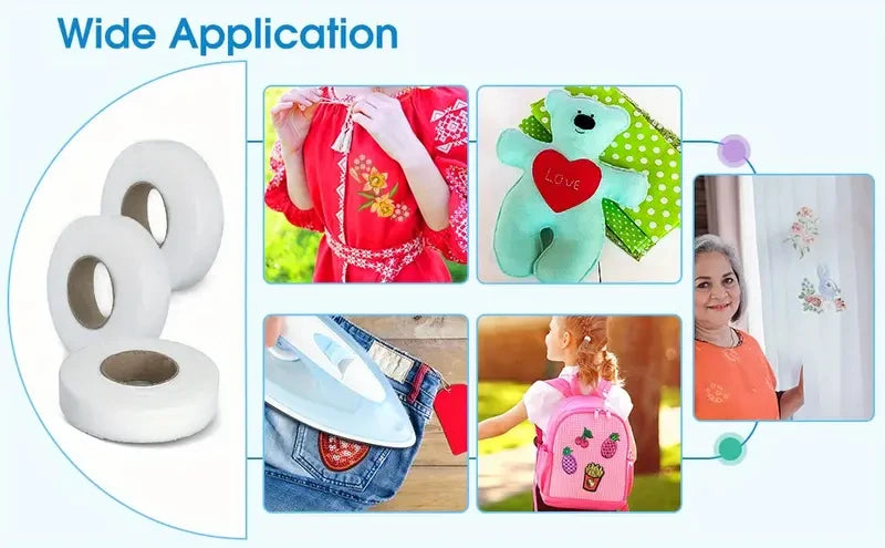 Double Sided Iron On Hem Tape Non Woven Adhesive Fabric Roll for Sewing