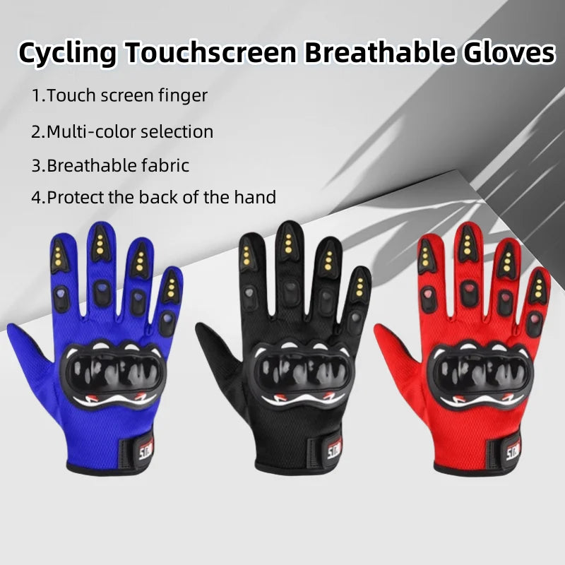 Full Finger Cycling Gloves Touch Screen Motorcycle Protective Gear