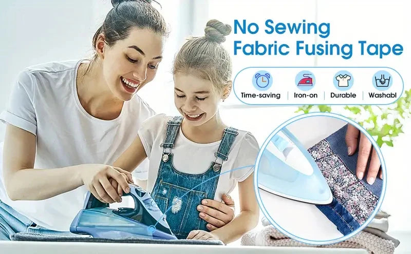 Double Sided Iron On Hem Tape Non Woven Adhesive Fabric Roll for Sewing - 8