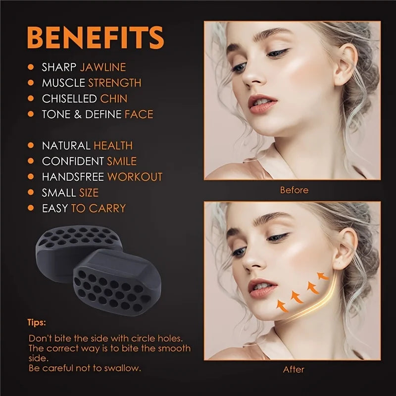 6Pcs Jaw Exerciser Facial Muscle Trainer Silicone Jawline Shaper Tool