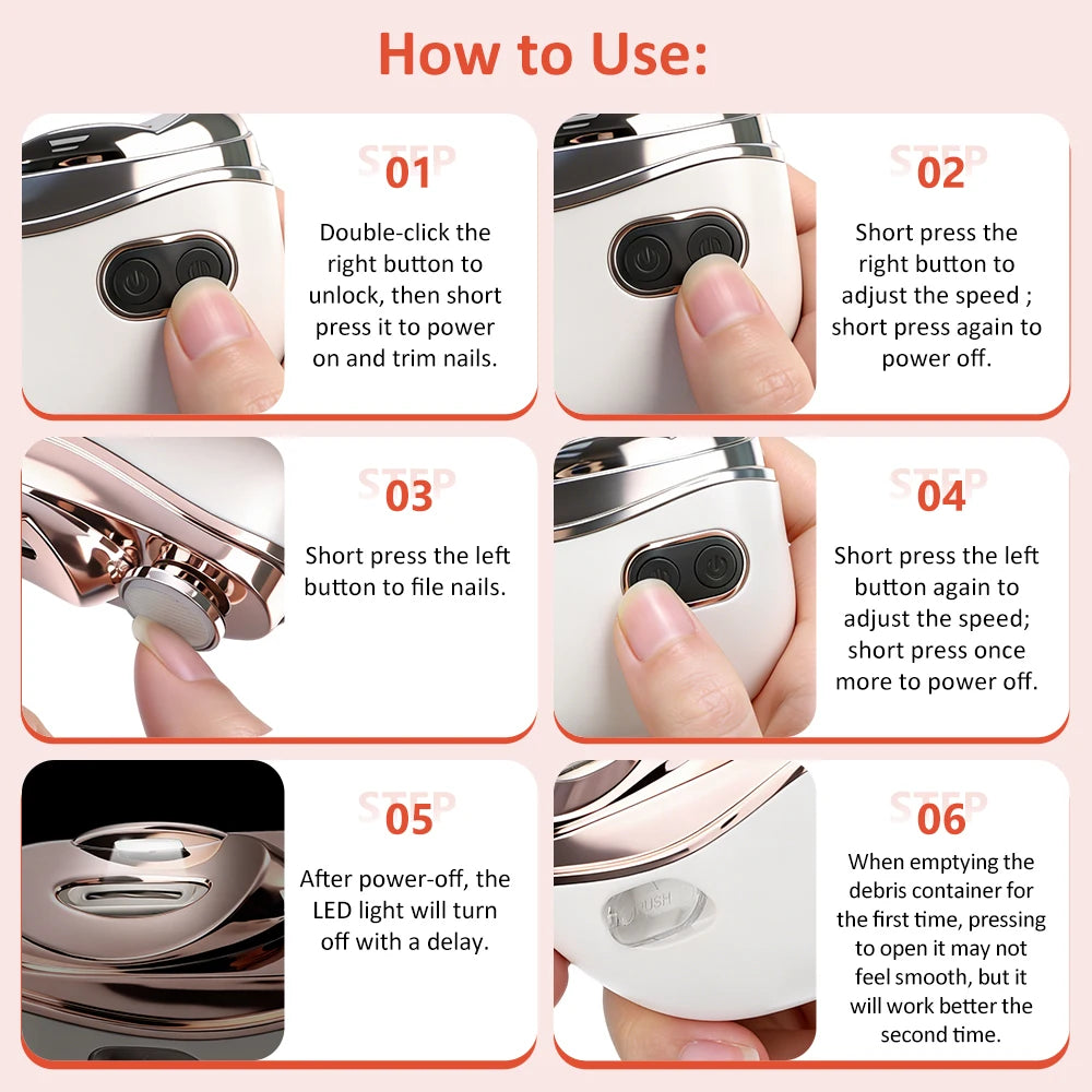 Electric Nail Clipper Automatic Trimmer and Grinder