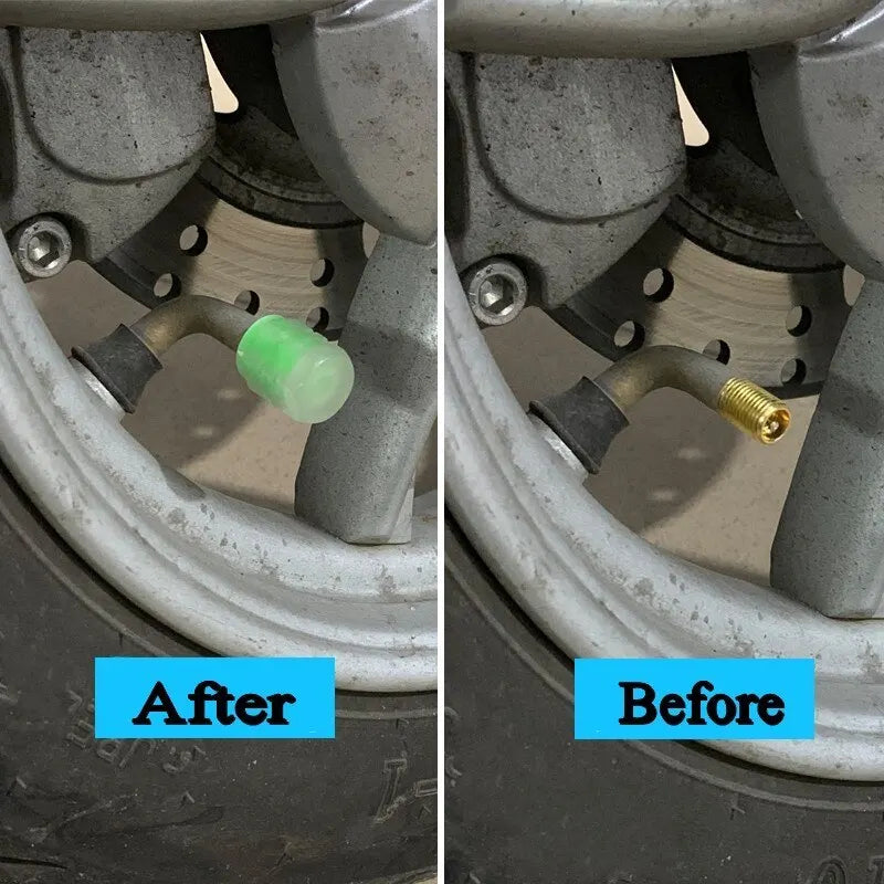 Luminous Tire Valve Caps Glow in the Dark Wheel Stem Covers for Vehicles - 10
