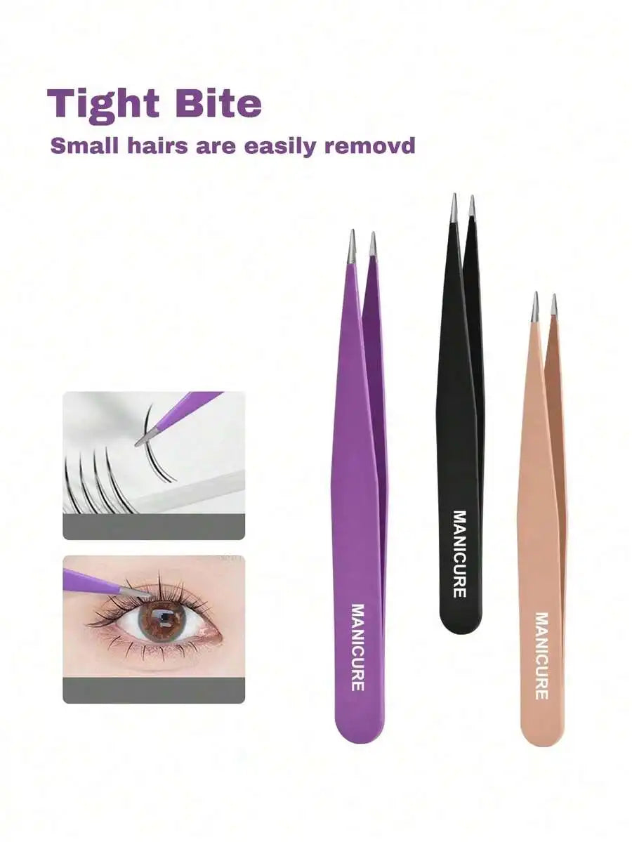 4pc Professional Stainless Steel Tweezer Set Precision Crafting Tools - 3