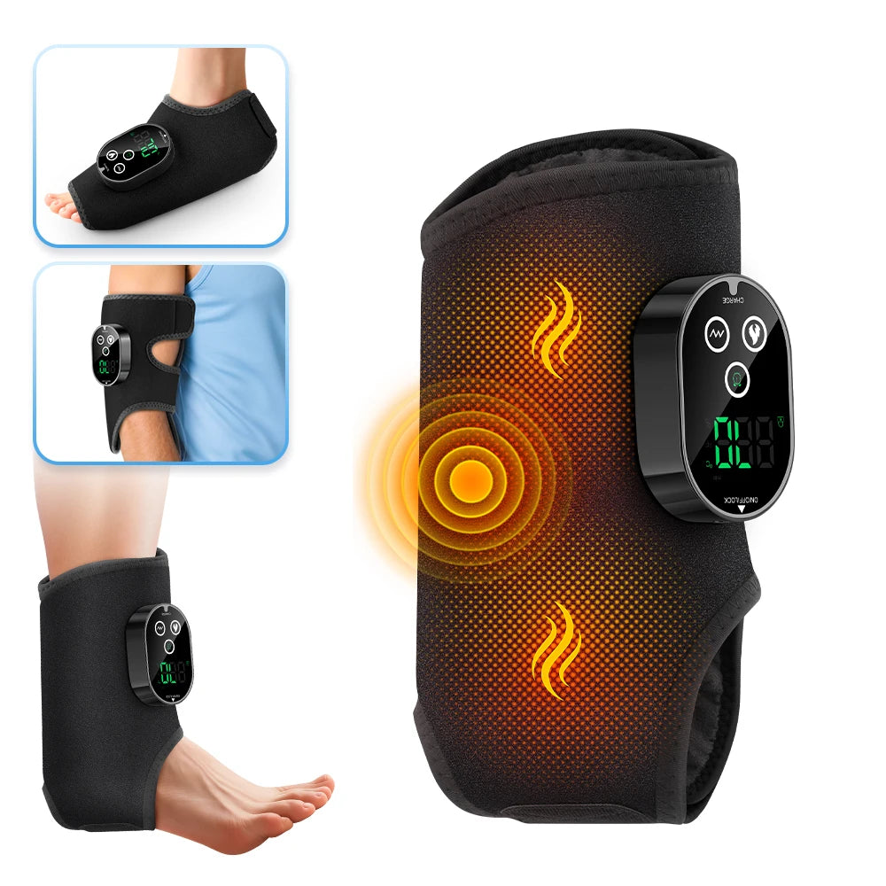 Electric Ankle Calf Foot Vibration Massager Heating Brace - 19