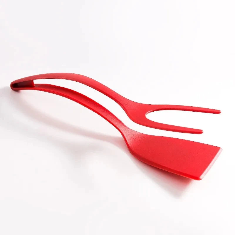 2 in 1 Silicone Spatula Tongs Non Stick Egg Flipper and Kitchen Tool