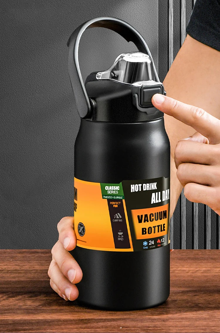 Insulated Stainless Steel Water Bottle Vacuum Flask with Straw Lid