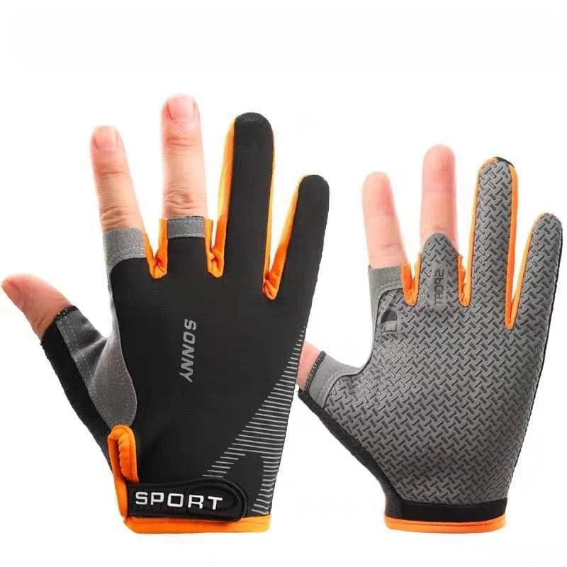Anti-Slip Fishing Gloves Two Finger Cut Breathable Outdoor Sport Gear