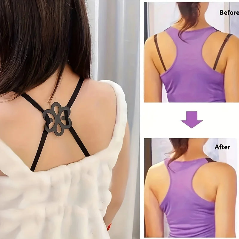 Anti-Slip Bra Strap Clips Racerback Converter and Concealer Set - 15